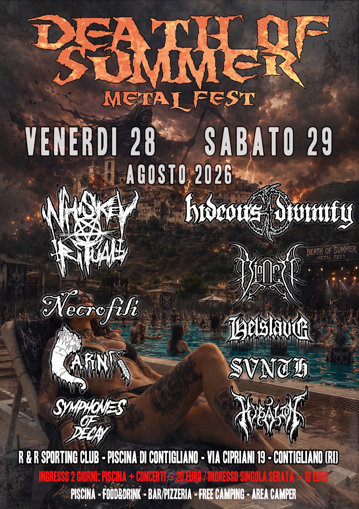 Locandina ufficiale Death of Summer Metal Fest 2026 — variante 1